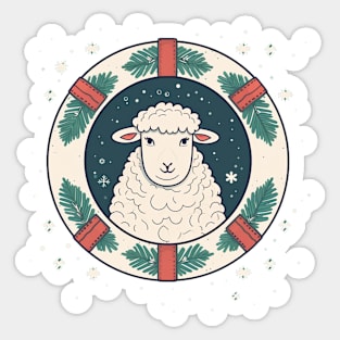 Sheep in Ornament, Love Farm Animals Sticker